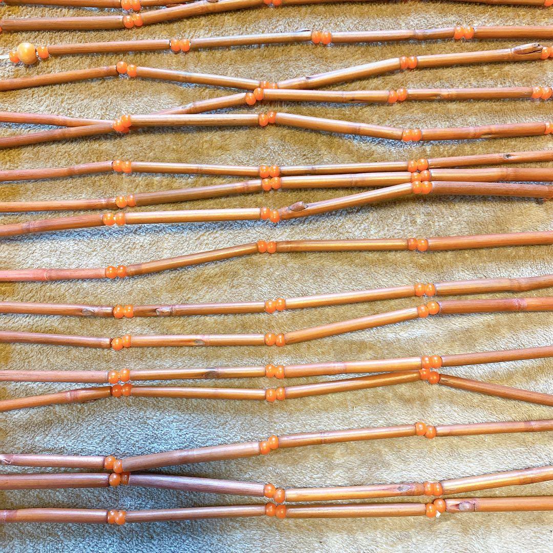 ビンテージ　オレンジのビーズカーテン　レトロ　vintege