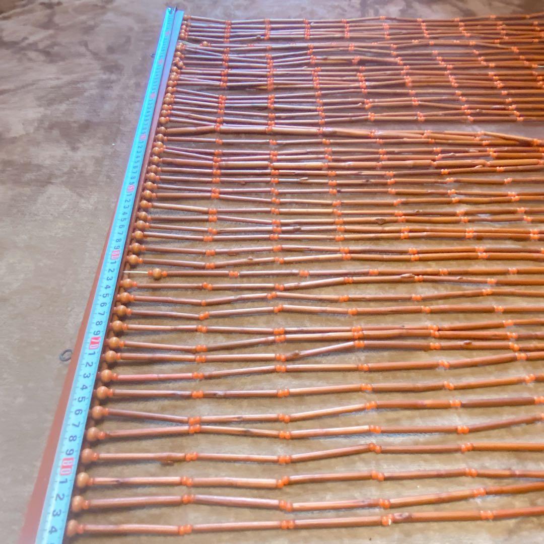 ビンテージ　オレンジのビーズカーテン　レトロ　vintege