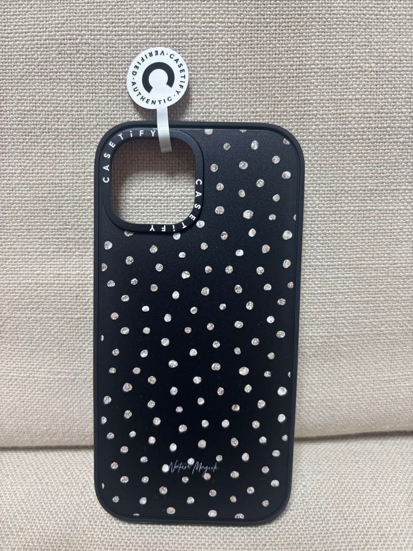 【iPhone15】CasetifyGirlyGoldDotsMagSafe対応