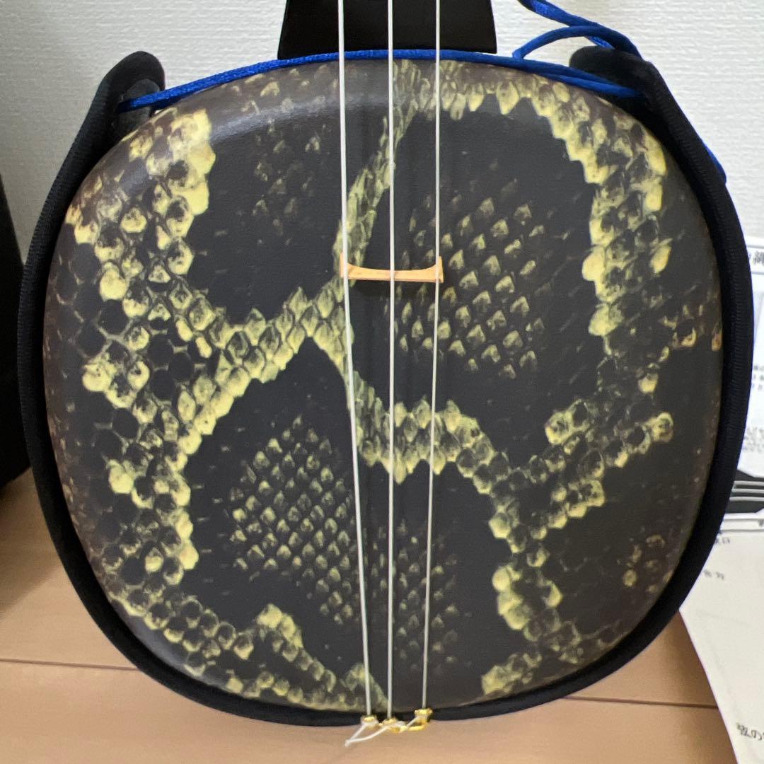 【美品】沖縄三線　三線　人工皮　ケース付き　初心者　入門セット