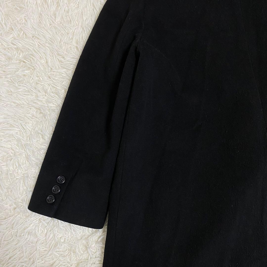 バーバリーズ ダブルチェスターコート　ロング丈　カシミヤ混　ブラック　M
