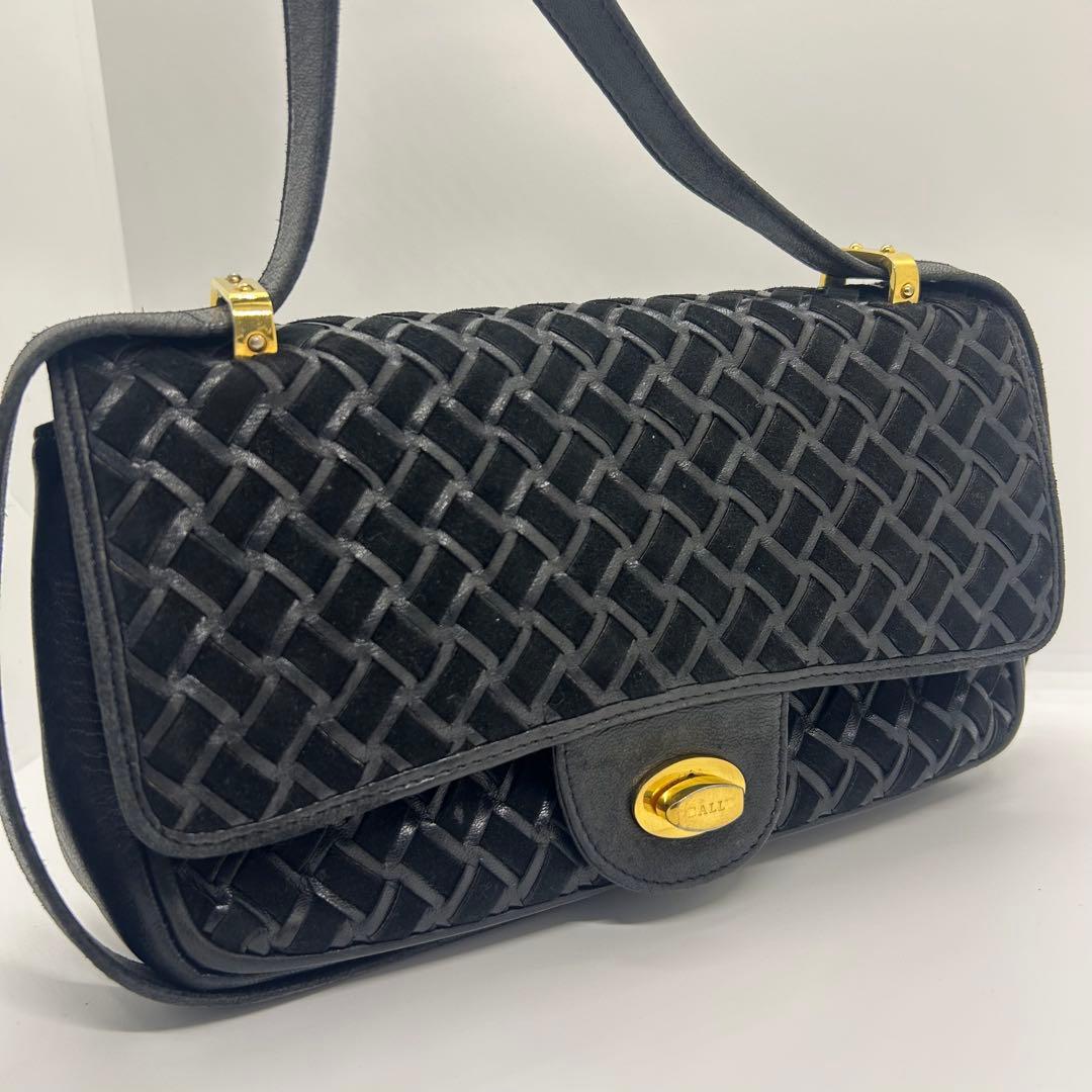 美品✨ Bally バリー レディース ショルダー バッグ レザー ブラック