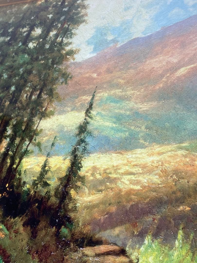 2252❣️ ロバート・ウッド 「 山と川の風景 」　立体複製　6号