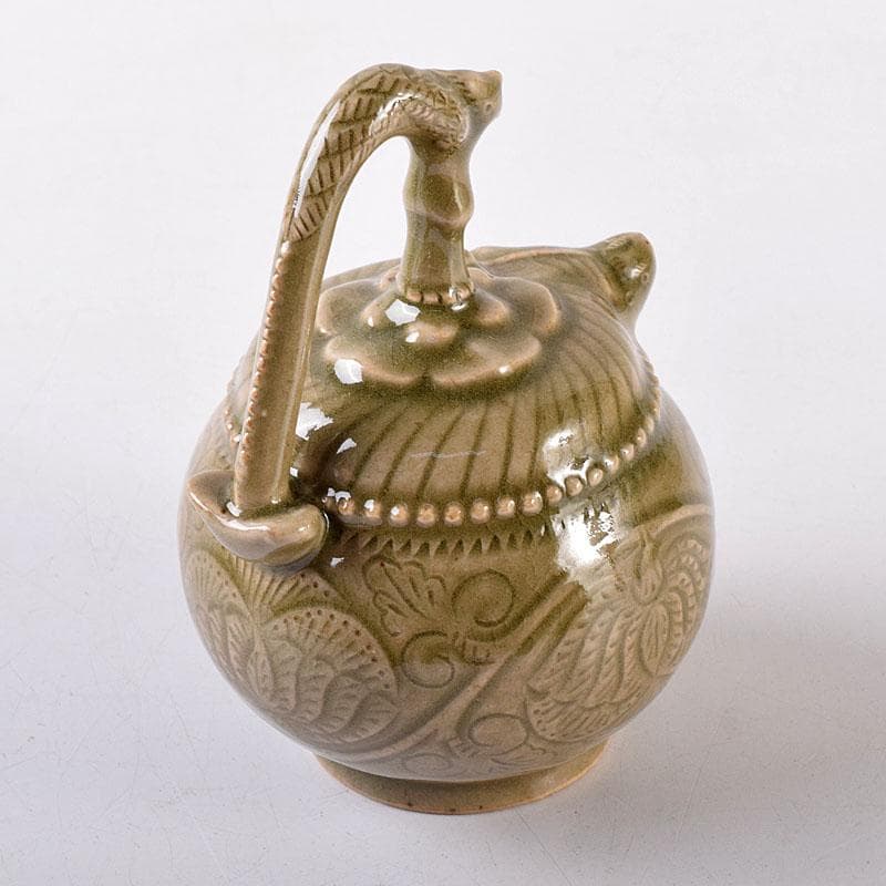 中国　龍泉窯　青磁　神獣注ぎ口　水滴　水注　N　8153