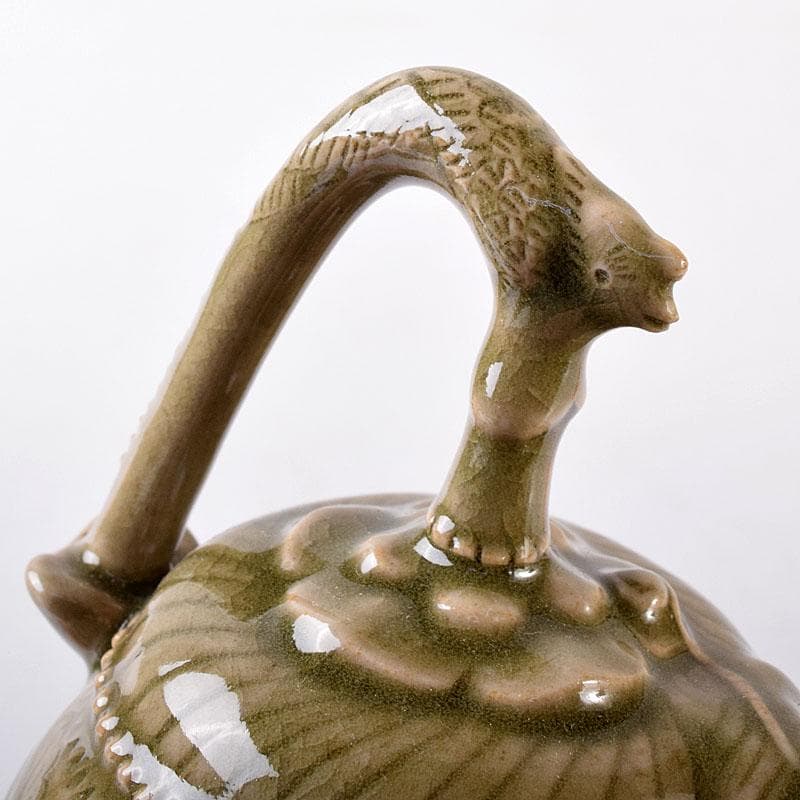 中国　龍泉窯　青磁　神獣注ぎ口　水滴　水注　N　8153