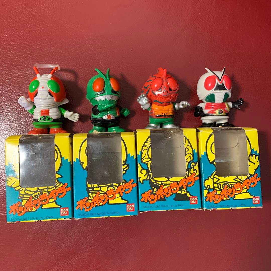 仮面ライダー倶楽部　ソフビ　フィギュア　ボンボンライダー　1987年製　4体
