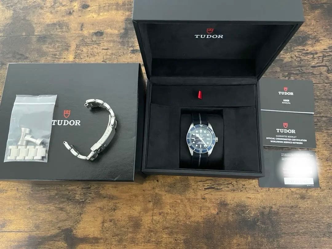 TUDOR ブラックベイ58 ブルー　ステンレスベルト付