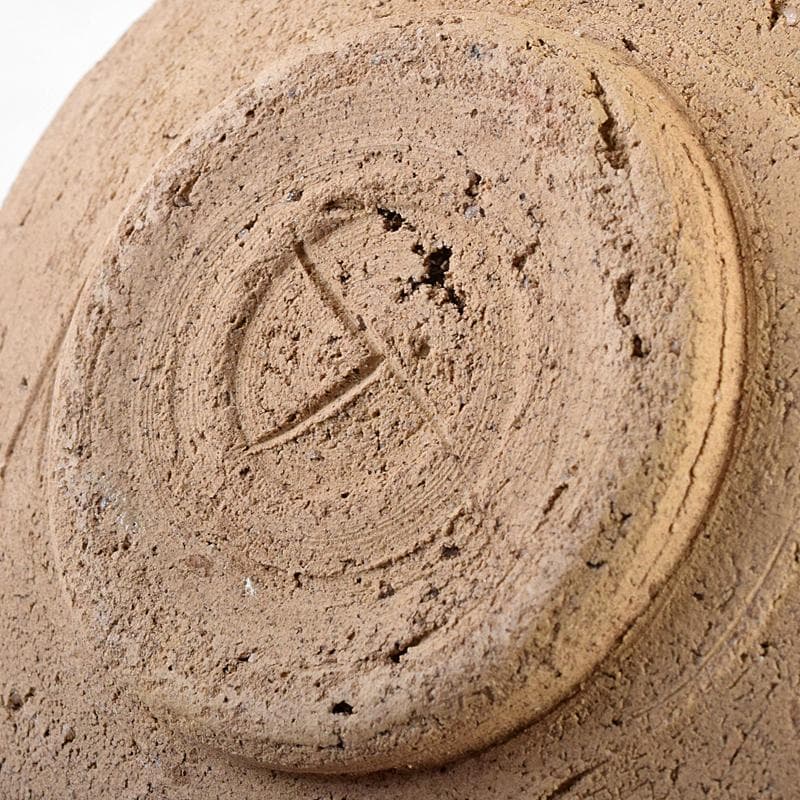 茶道具　桃山時代　瀬戸六作新兵衛造　黒織部　茶碗　銘霜松　極め箱　V　R8818