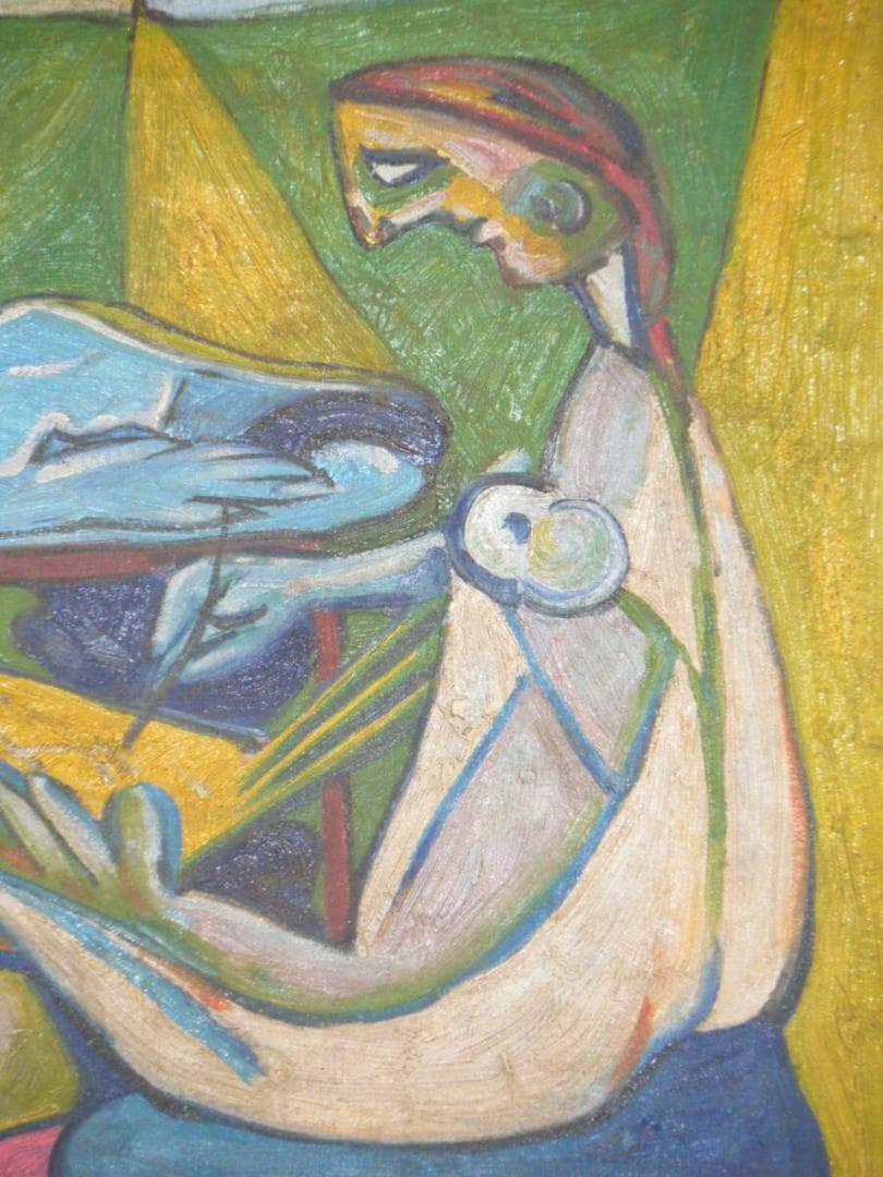 【模写】絵画　パブロ・ピカソ　油彩10号　人物画　巨匠　Q98