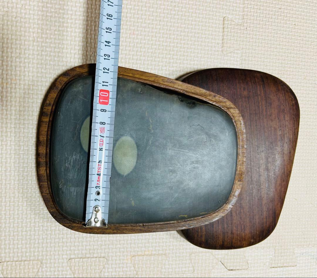 [貴重珍品] 中国　古美術　文房具　清時代　端溪 硯書　紫檀共箱