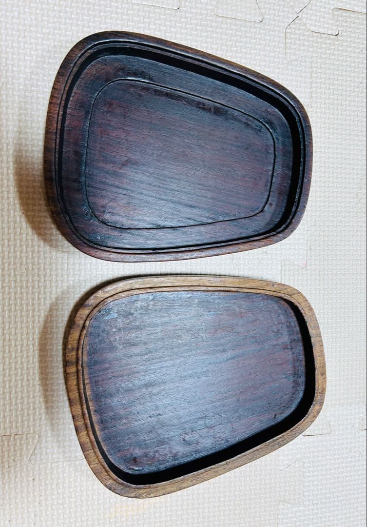 [貴重珍品] 中国　古美術　文房具　清時代　端溪 硯書　紫檀共箱