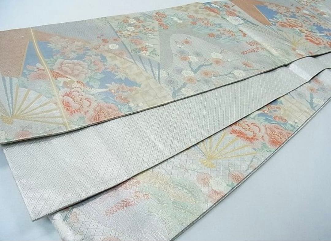 振袖 フルセット6点サイズS〜M 手描き　御所車枝花文　暈し染め　金銀彩　正絹