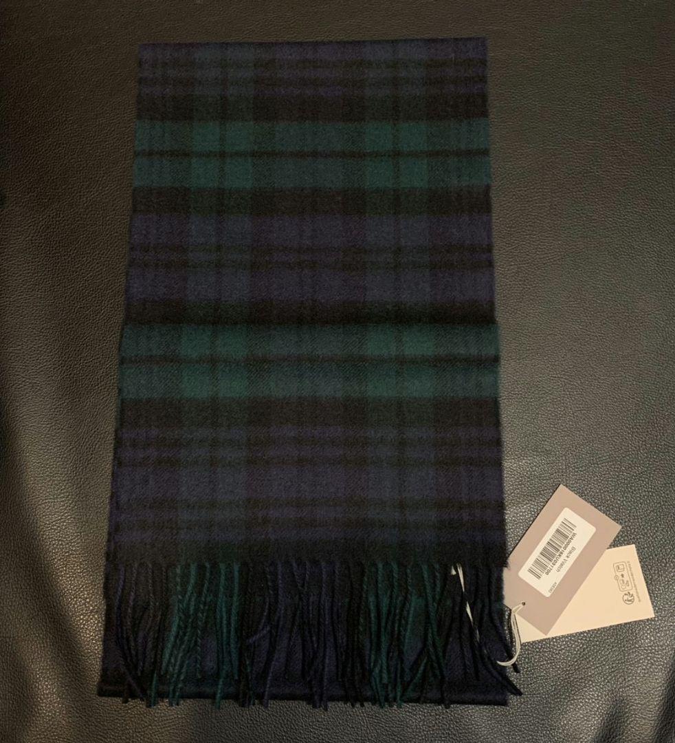 Johnstons of Elgin チェック柄マフラー