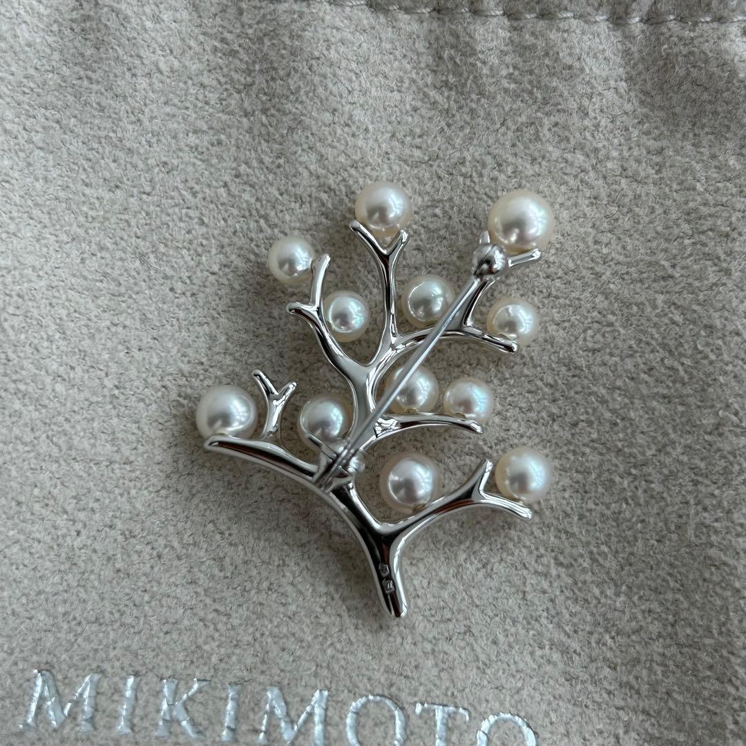 最終価格【美品】MIKIMOTO 幸福の木　ブローチ　シルバー　Sサイズ