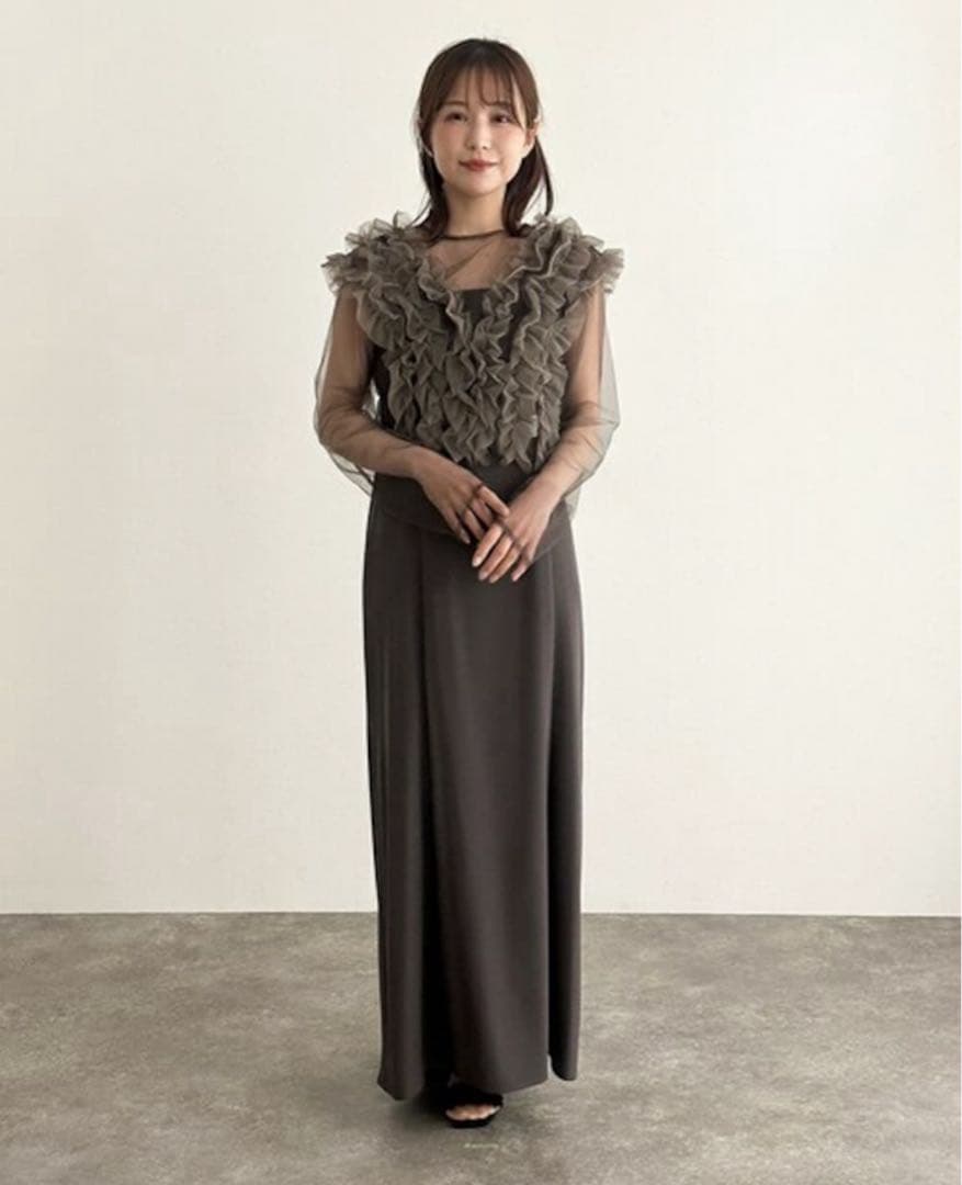 【atlo】フォーマルオケージョン　パーティードレス M ブラウン