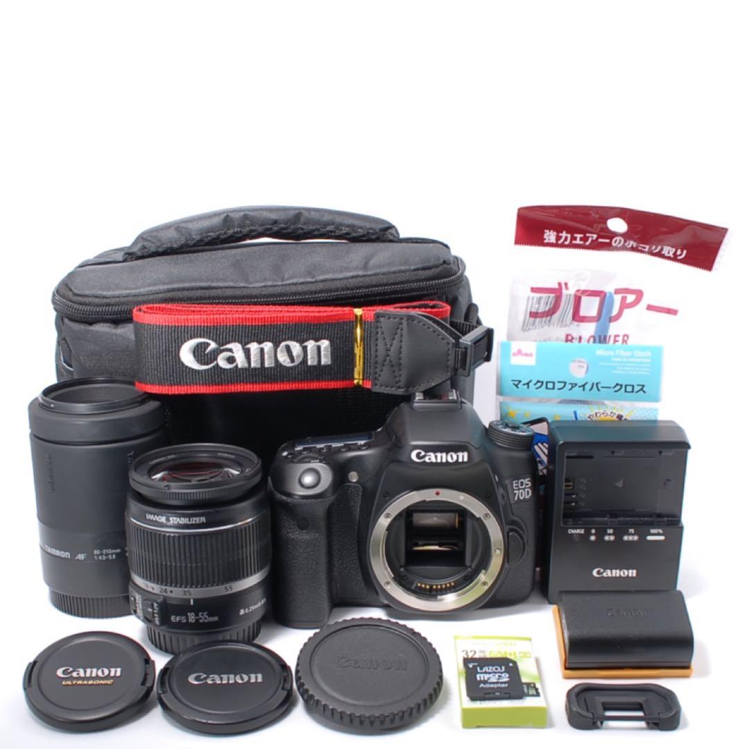 極美品◆Canon EOS 70D◆Wレンズセット◆ショット数新品級2200回！