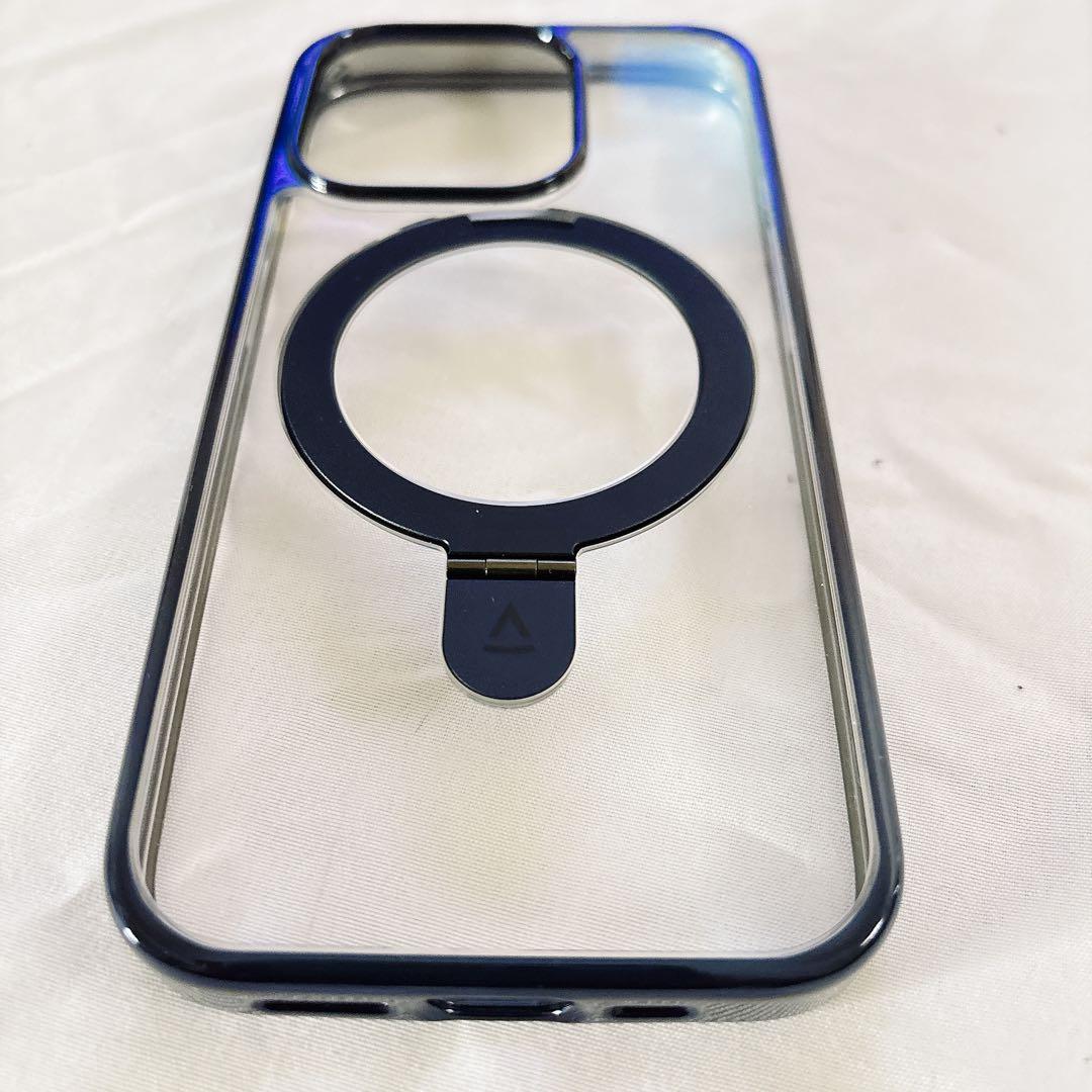 iPhone 15 Pro ケース リング付き 角度調整 マグネット 黒色