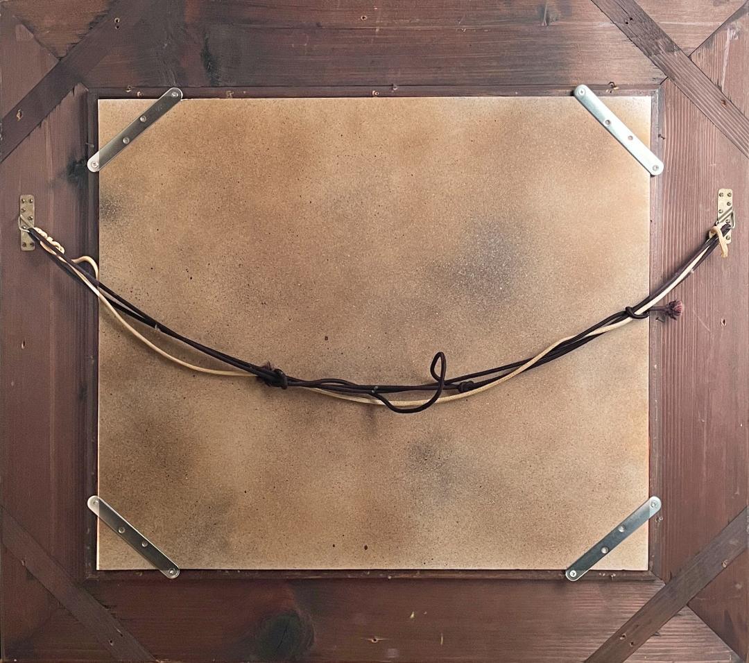 アンティークフレームの金彩墨絵