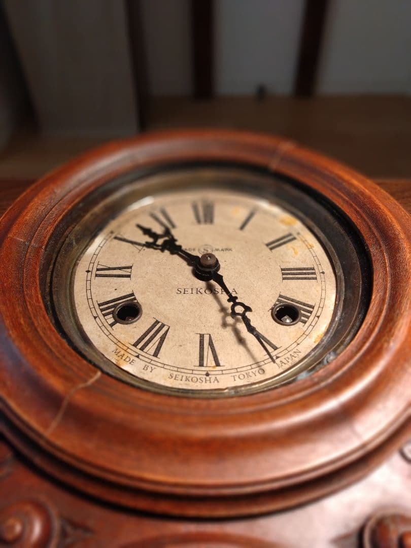 柱時計　ジャンク　姫だるま (リプロ)　アンティーク　ゼンマイ　昭和レトロ