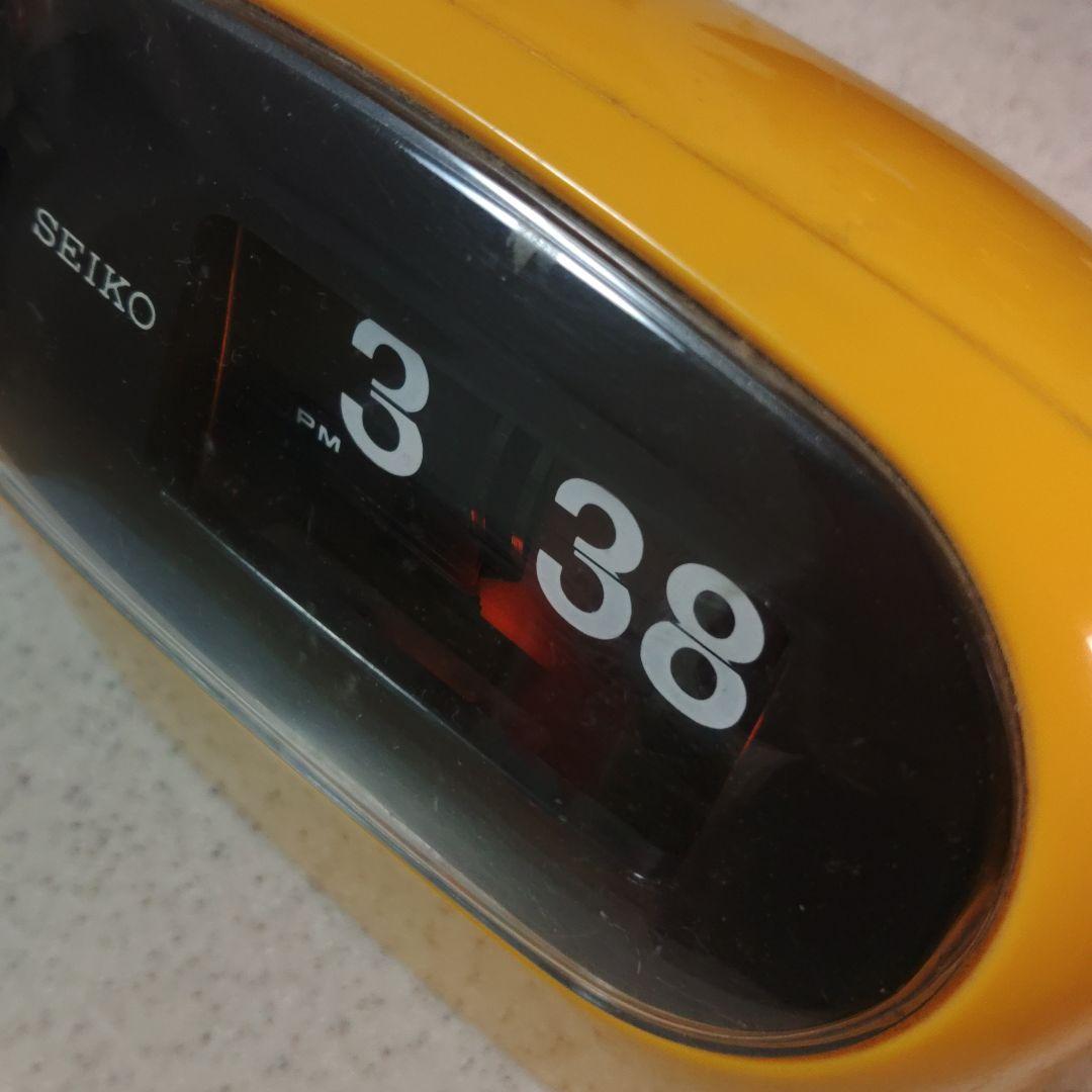 昭和 レトロ セイコー パタパタ時計 黄色 デジタルクロック