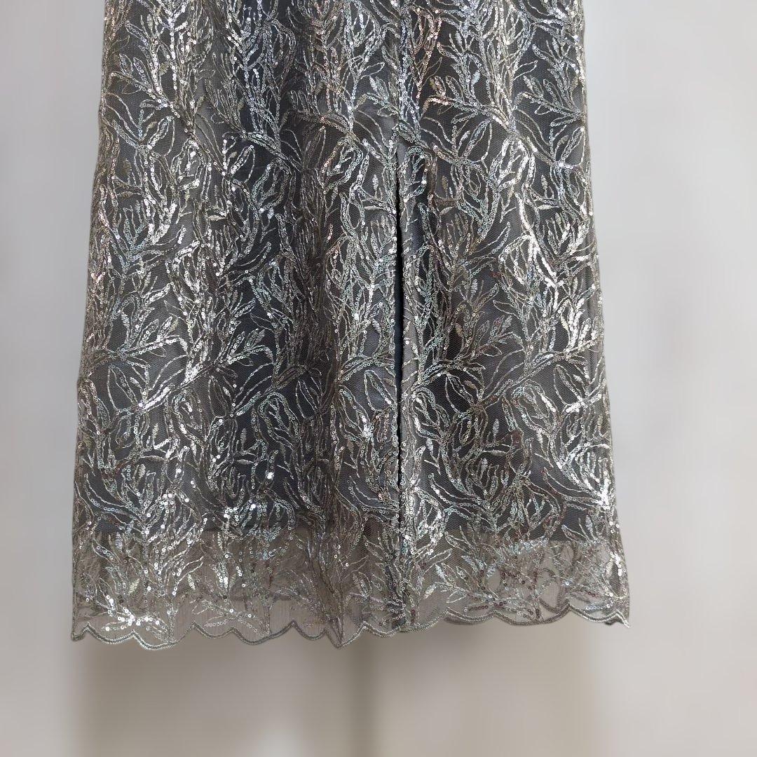 レジャ Leja チュールフラワースパンコールワンピースドレス　S　結婚式　二次