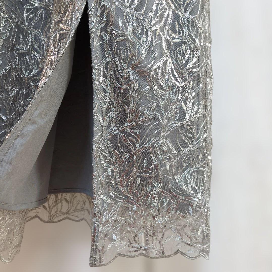 レジャ Leja チュールフラワースパンコールワンピースドレス　S　結婚式　二次