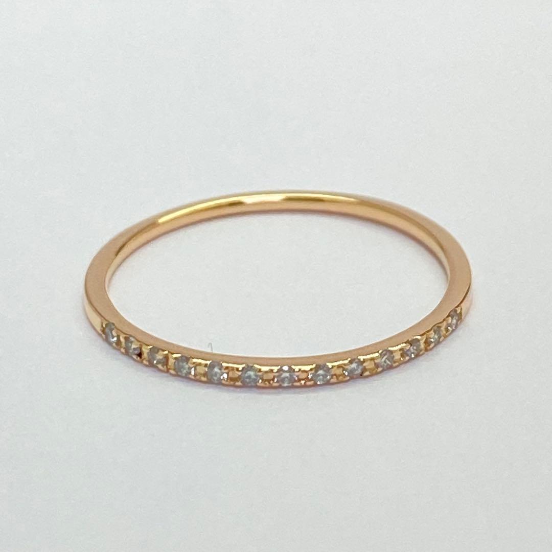 K10ピンクゴールド ハーフエタニティダイヤモンドリング　サイズ7号