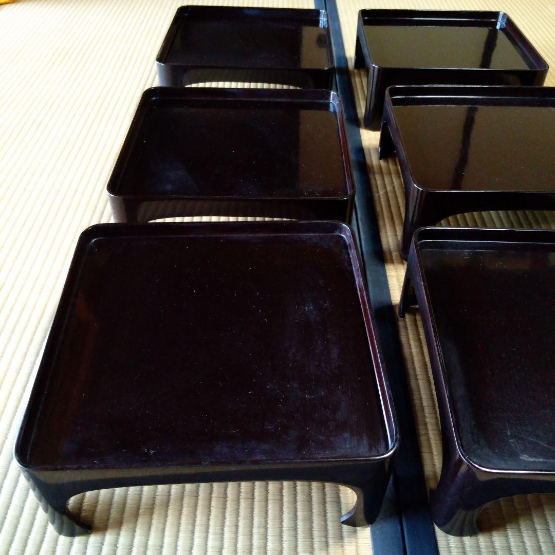 【骨董】足付き膳　10膳　 漆器　漆塗り　木製