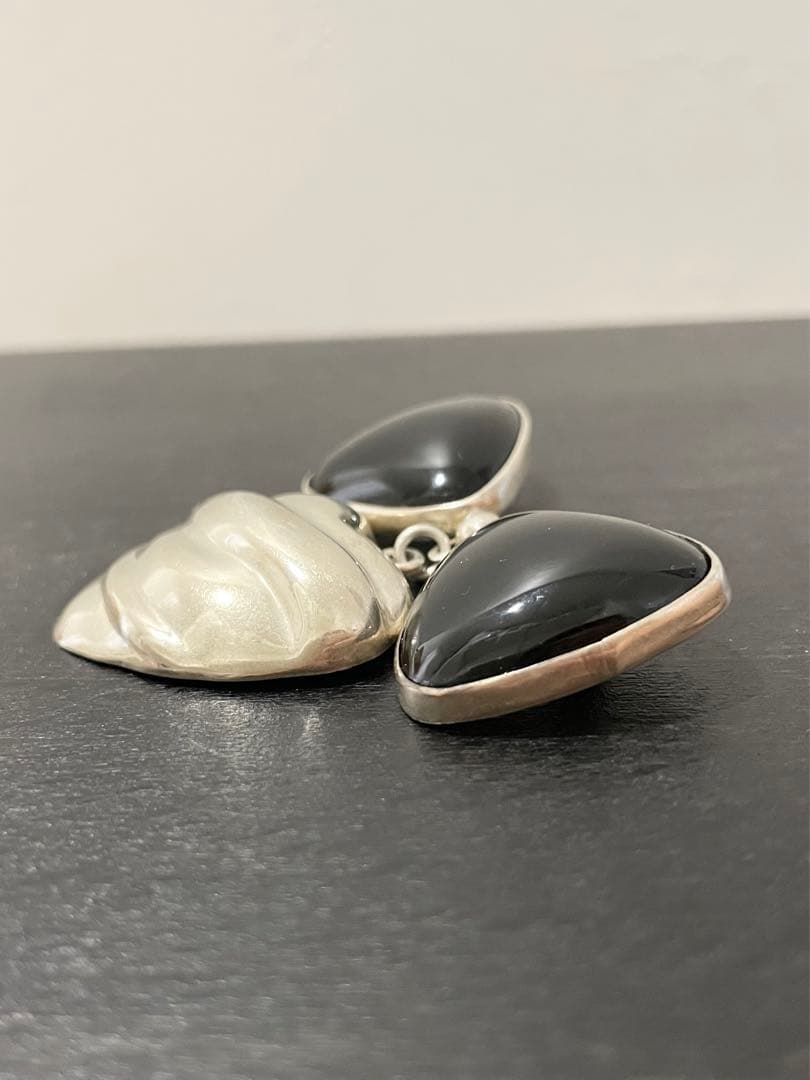 【限定特価】ヴィンテージブローチ　ブラックオニキス　メキシコシルバー