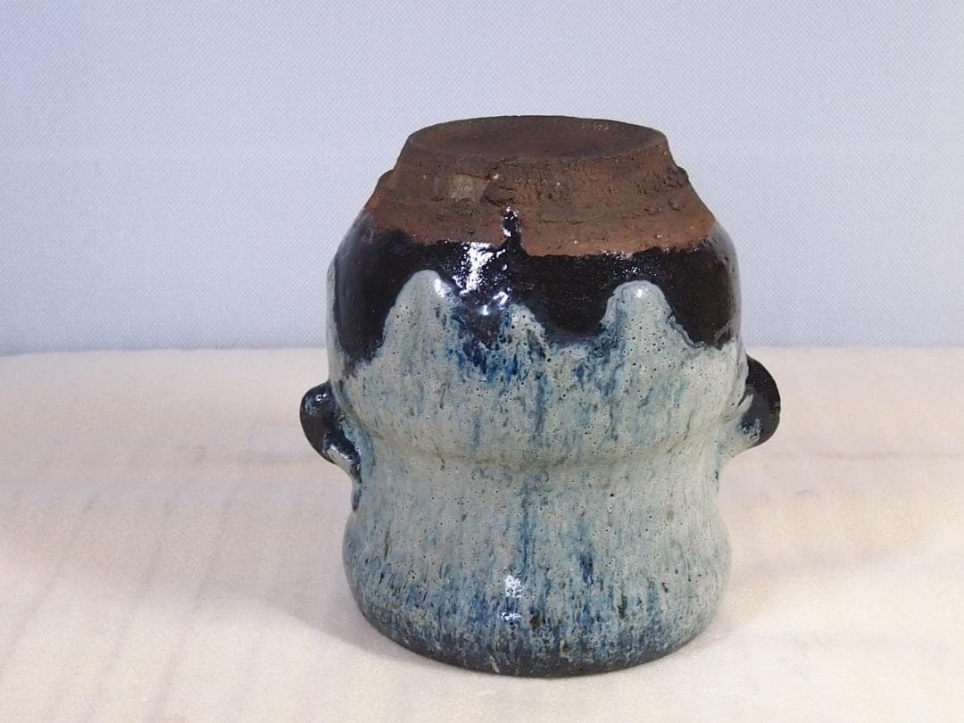 【古物】北大路魯山人写 朝鮮唐津 水指 一文字塗蓋 茶道具/お点前道具 骨董