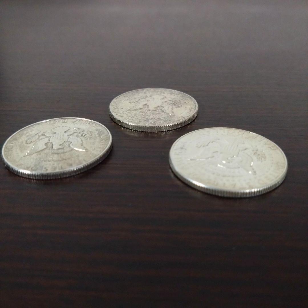 ケネディハーフダラー銀貨 3枚 1964年
