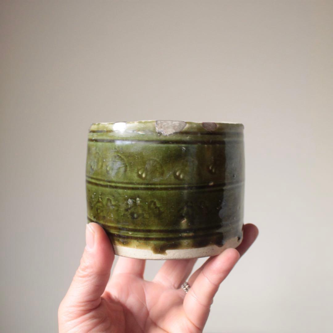 呂宋（ルス）織部 火入 江戸時代 古美術 茶道具 古道具