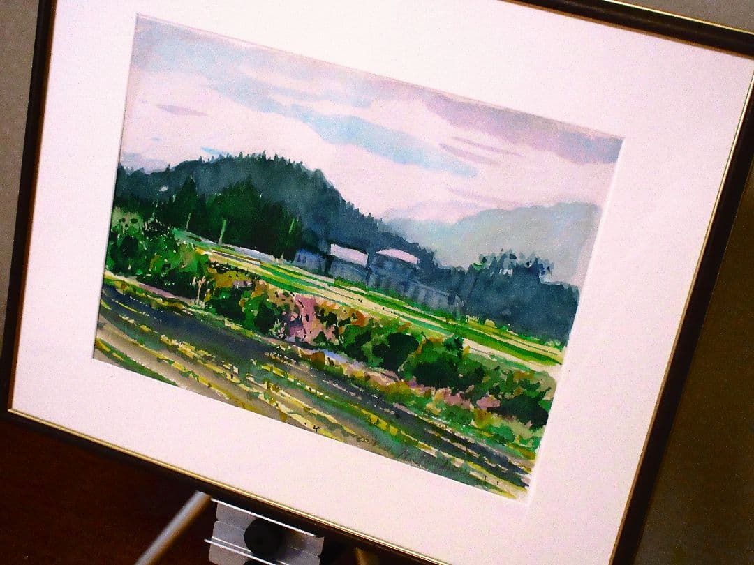 風景 水彩画 フレーム付き F6サイズ 原画