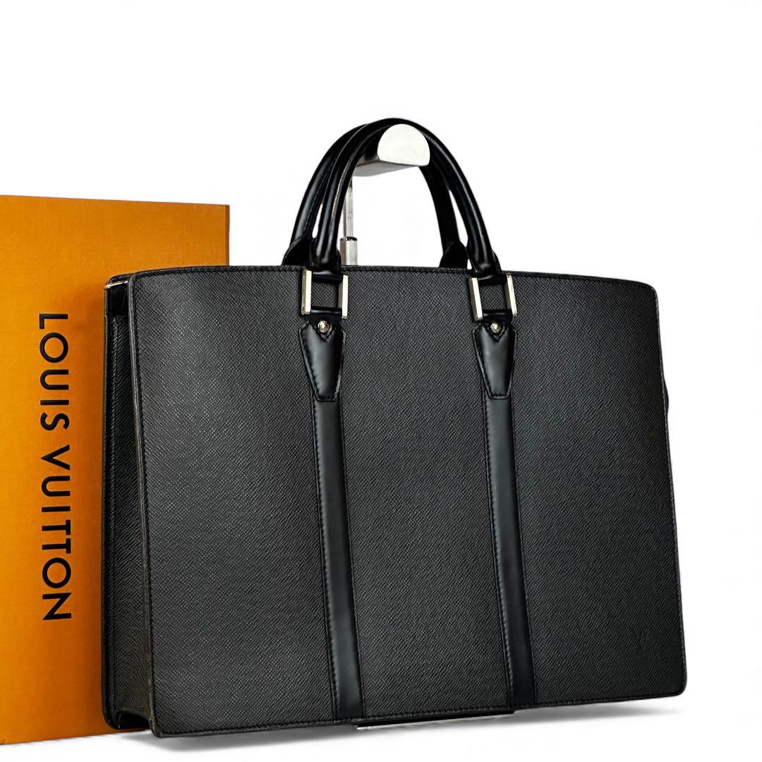 【極美品】ルイヴィトン タイガ ビジネスバッグ 黒 ブリーフケース 営業鞄 本革
