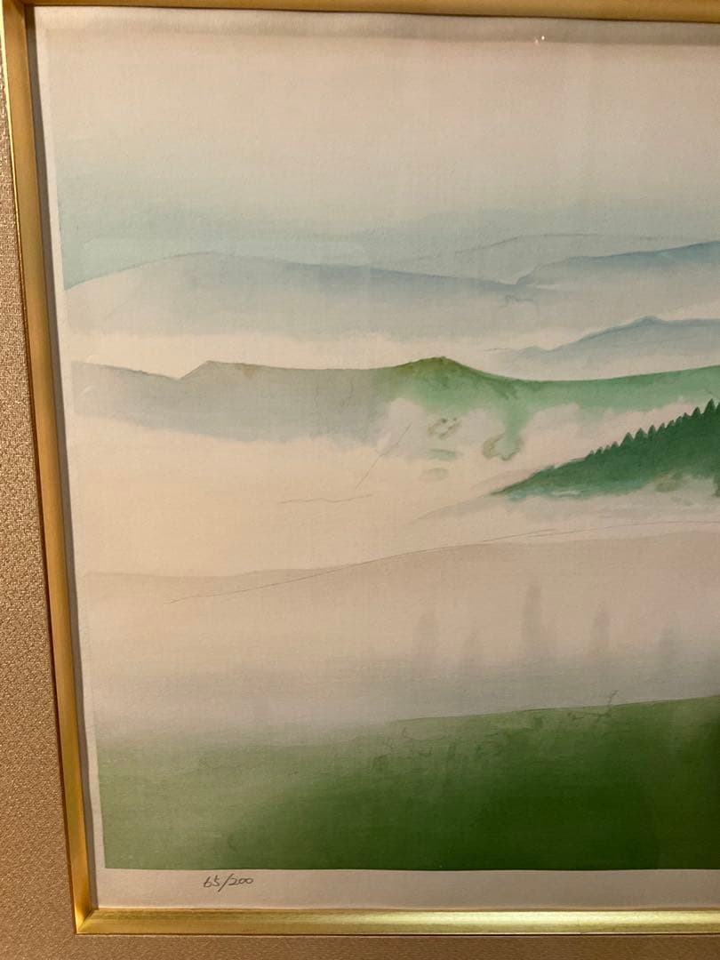 奥村土牛　「吉野」　木版画　落款・エディション・作品証明シール有り