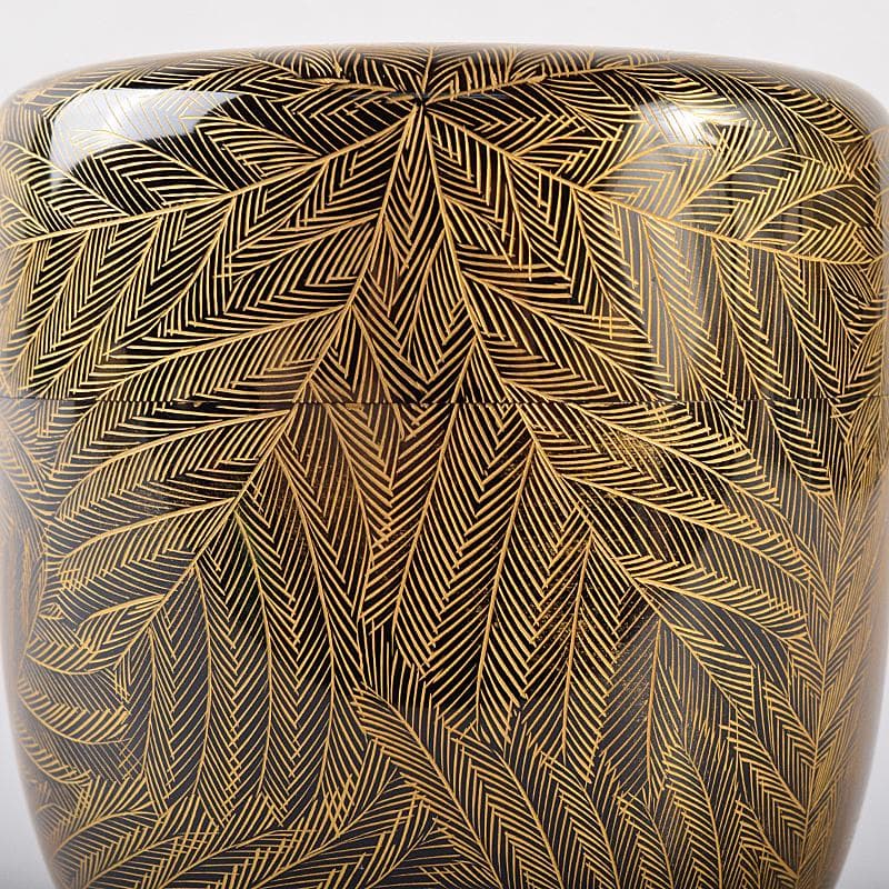 茶道具　輪島塗　峰秀堂　山崖徹郎作　沈金　しのぶ文　棗　共布共箱　V　R7967