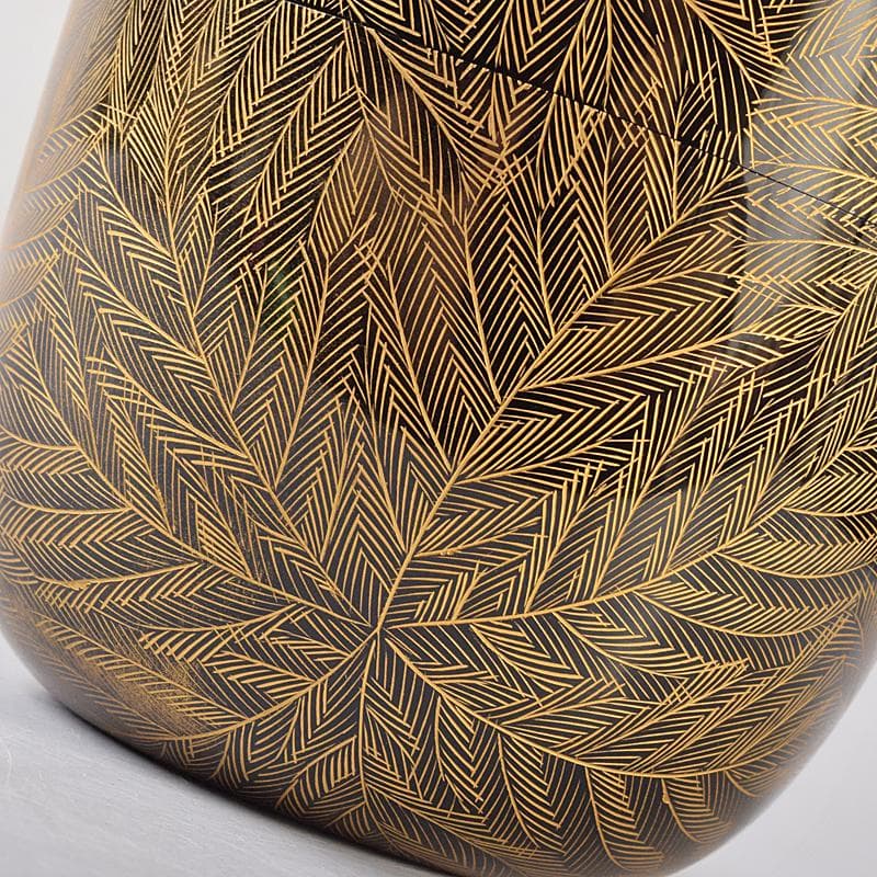 茶道具　輪島塗　峰秀堂　山崖徹郎作　沈金　しのぶ文　棗　共布共箱　V　R7967