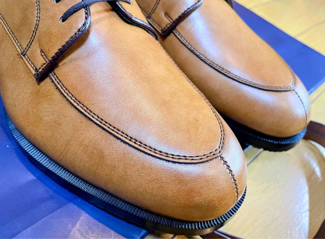 新品最終値下REGAL防滑茶リーガル皮革レザービジネスUチップシューズ24.5