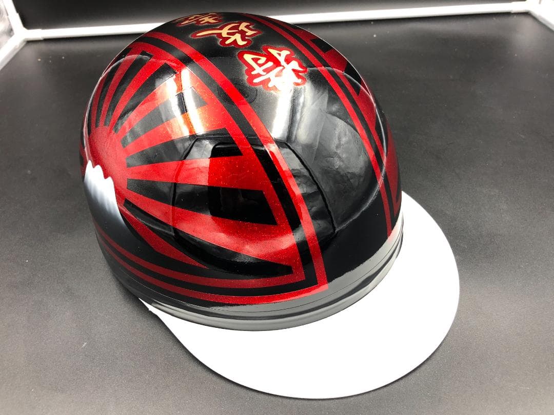 コルク半　カスタム　富士日章　三つボタン　黒赤ラメ　特攻　高級クリヤ送料無料