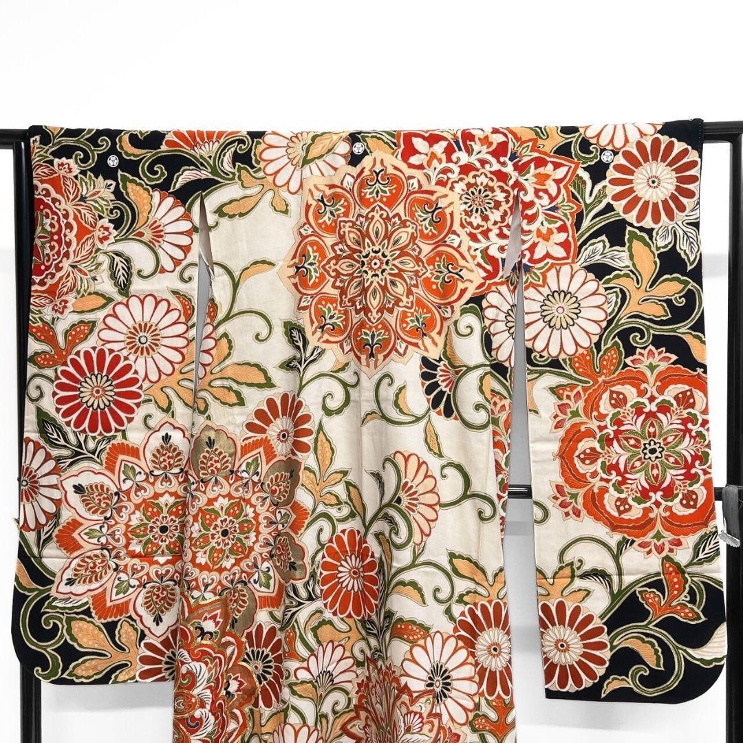 振袖　アンティーク　金駒刺繍　金彩　華紋　成人式 晴れの日 着物 045a p