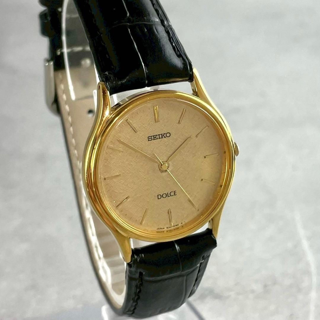 SEIKO ドルチェ ゴールド ブラック 腕時計 セイコー メンズ 稼働