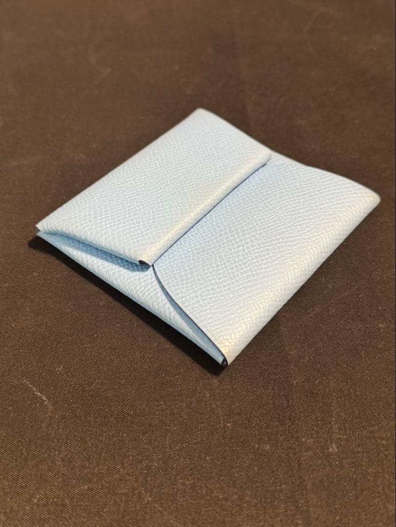 HERMESエルメス 高級レザー ブルー ケース バスティア