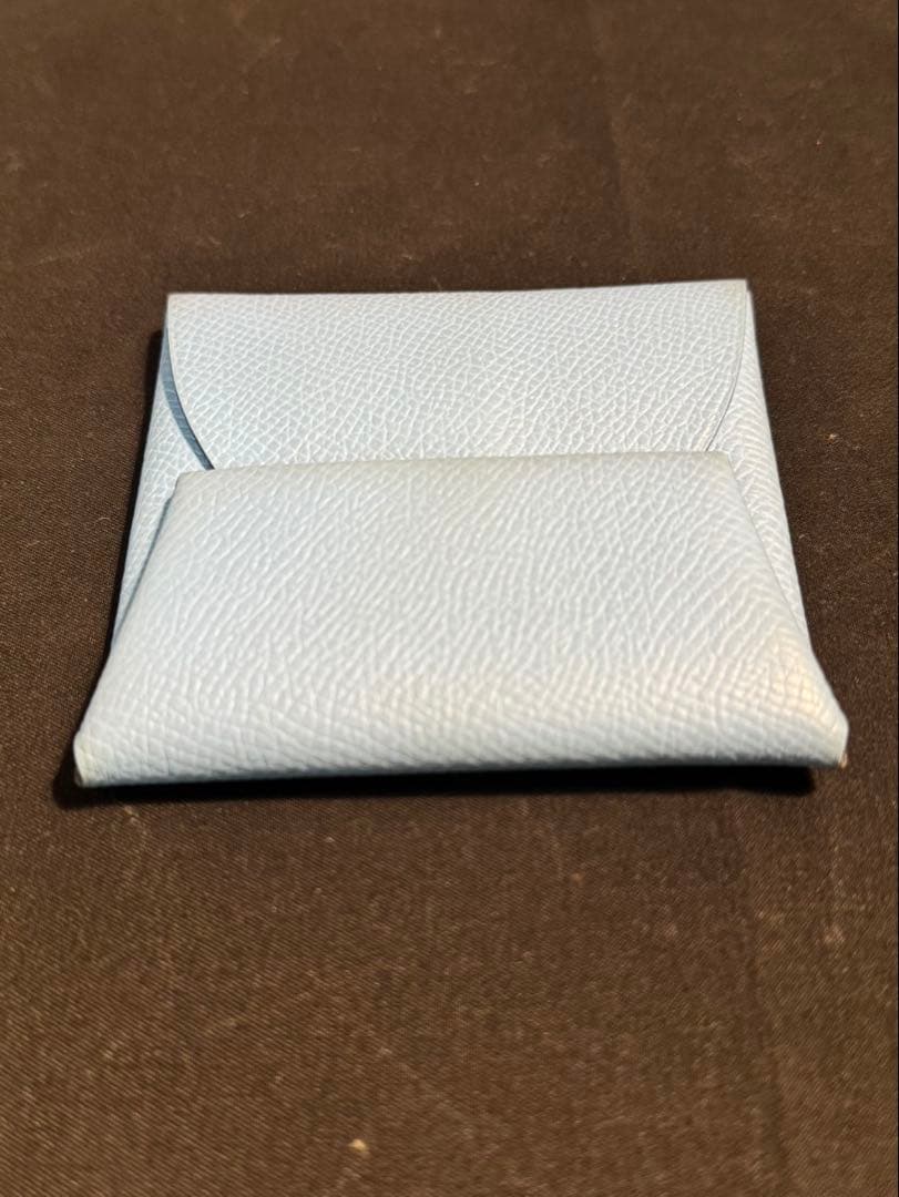 HERMESエルメス 高級レザー ブルー ケース バスティア