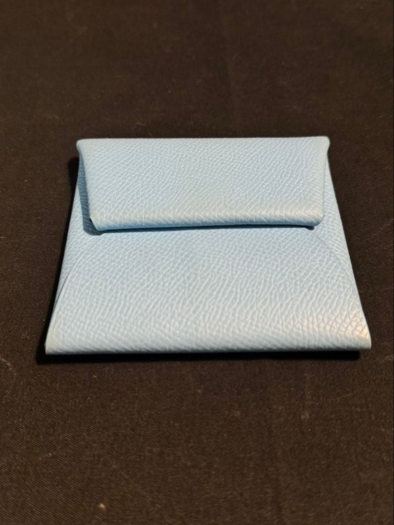 HERMESエルメス 高級レザー ブルー ケース バスティア