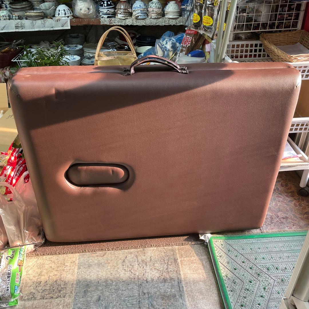 ダークブラウン 折りたたみ式マッサージベッド
