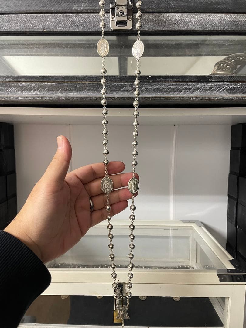 シルバー925製 4大天使のメダイのロザリオ キリスト教聖品