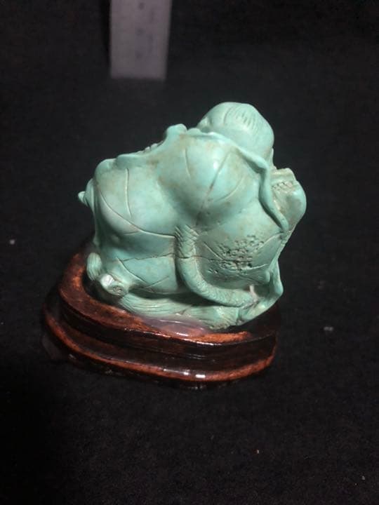 天然石 彫り 人物 置物 2個