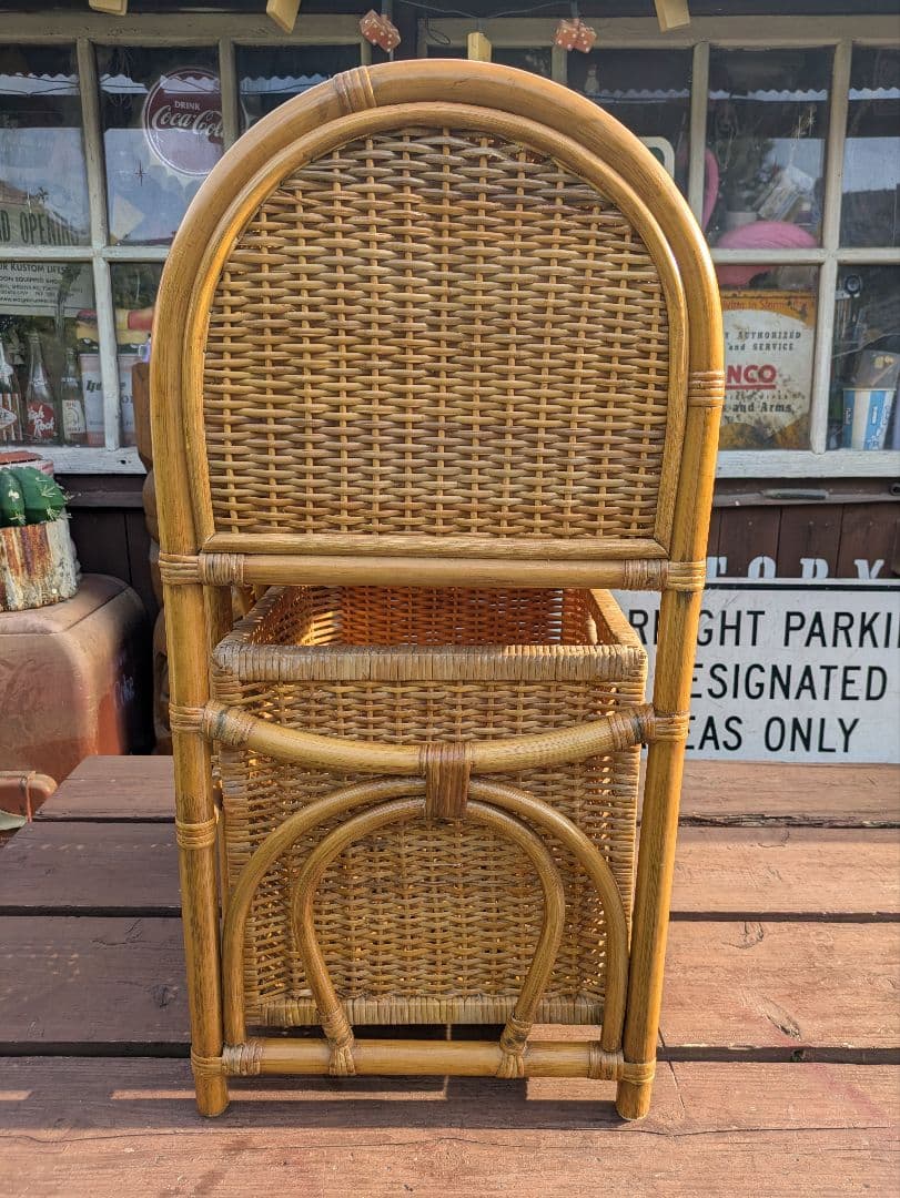 希少　飴色ラタン収納 ランドリーラック バスケット タンス　収納バスケット　カゴ