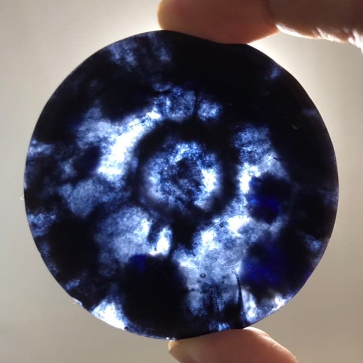 ガラス作家　佐伯泰典作　紫陽花　ぐい呑　パートドヴェール