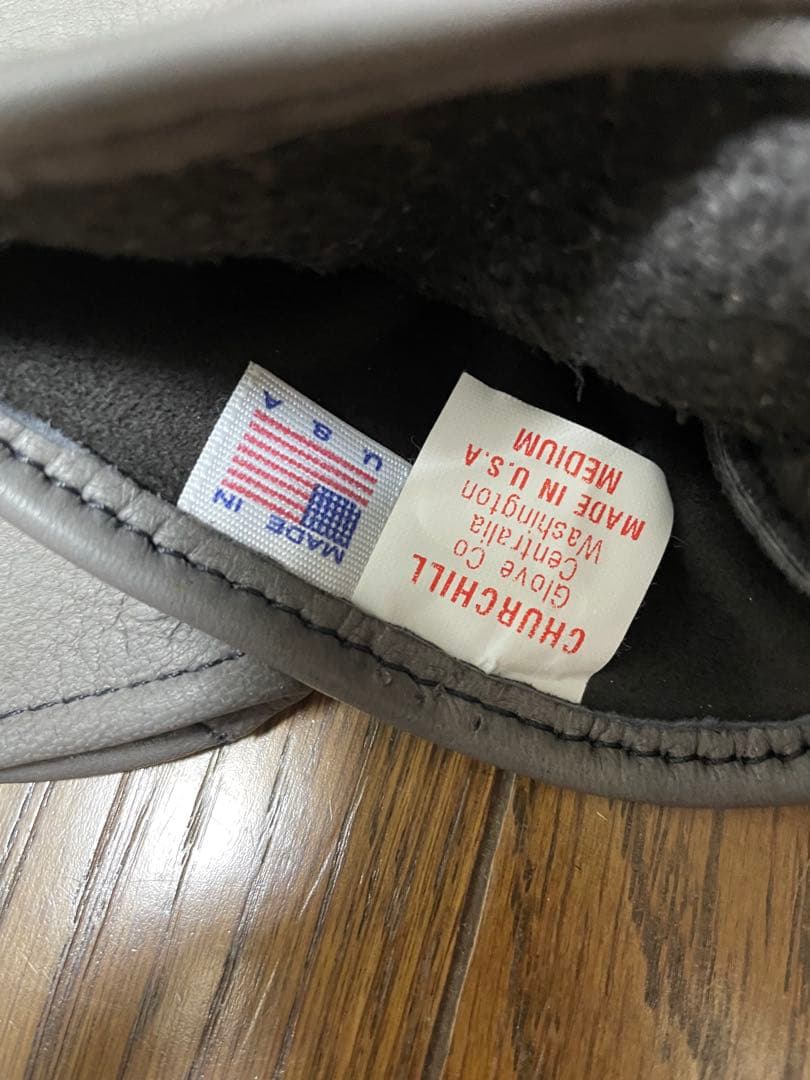 CHURCHILL グレー レザー手袋 Mサイズ　チャーチル　美品